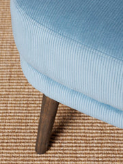 Fauteuil cotelé bleu clair
