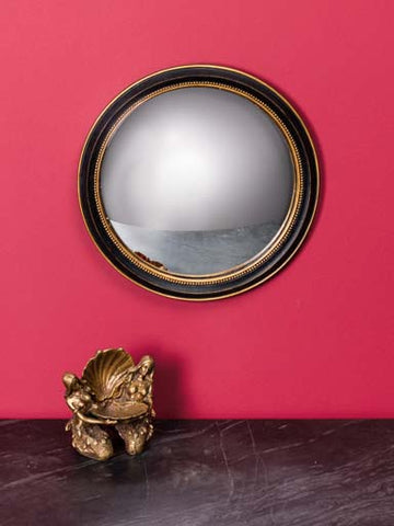 Petit miroir en bois Rond Convexe Noir et Doré - Miroir de sorcières - 16  cm - Objets Déco/Miroir - Bonjour ConceptStore